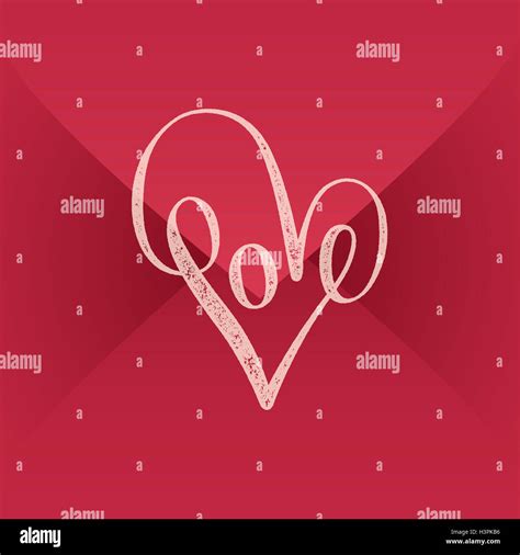 love letter calligraphy. love envelope sign doodle. vector illustration Stock Photo - Alamy