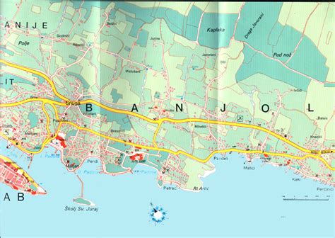 Island of rab Map with: Banjol,