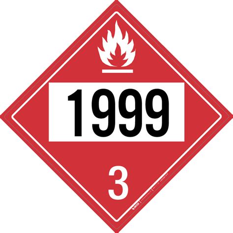 Flammable: Class 3 - UN1999 - Placard Sign