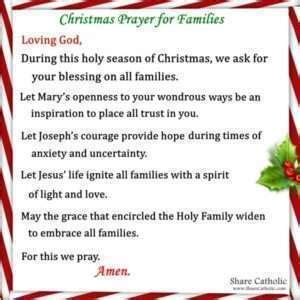 Catholic Christmas Prayer For Family