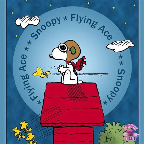 Details about 145000043 - New Snoopy Flying Ace 24 inch Panel Fabric ...