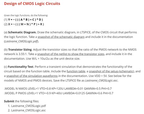 Solved Design of CMOS Logic Circuits Given the logic | Chegg.com