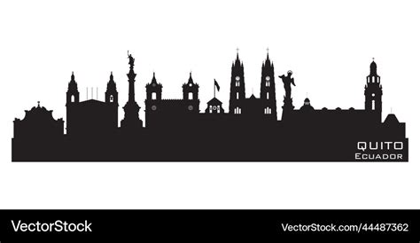 Quito ecuador city skyline silhouette Royalty Free Vector