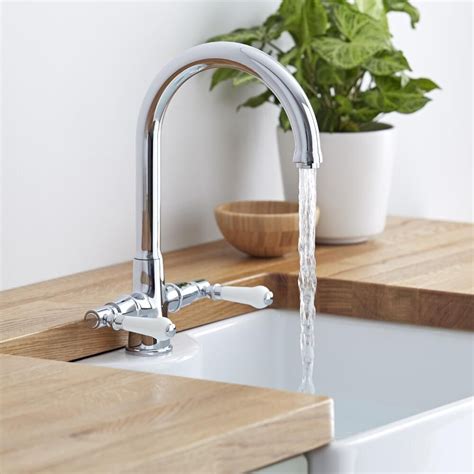 Milano Victoria Traditional Kitchen Sink Mixer Tap Chrome