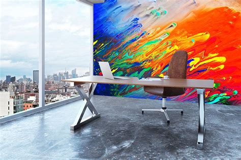 Colorful abstract acrylic painting Wall Mural Wallpaper | Canvas Art Rocks