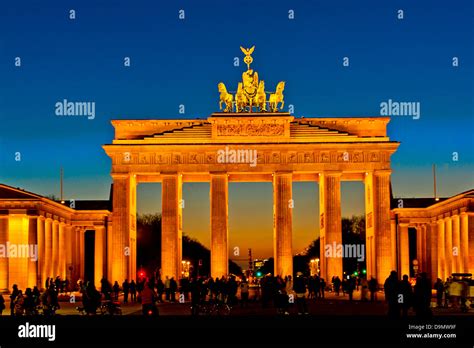 The Brandenburg Gate at night Berlin Germany Stock Photo - Alamy