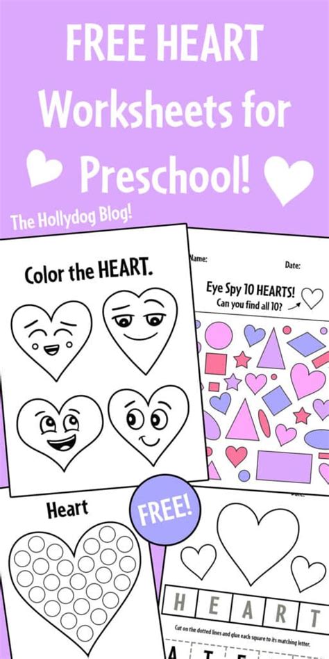 Free Heart Worksheets for Preschool! ⋆ The Hollydog Blog