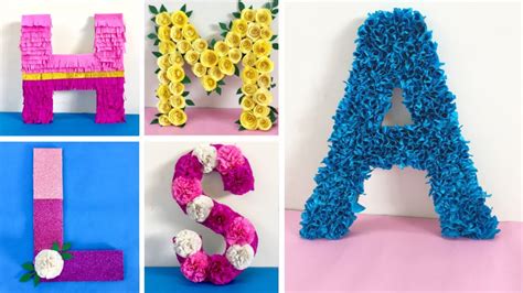 DIY 3D Floral Letters | DIY 3D Letters for Birthday Decoration | Baby shower Decoration ideas ...