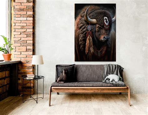 Buffalo Art Print or Canvas Native American Art Print Bison - Etsy