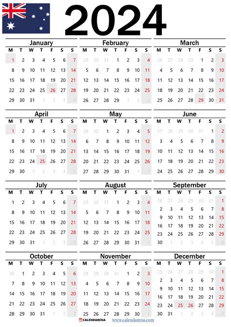 free printable 2024 calendar printable calendar 2023 - australia ...