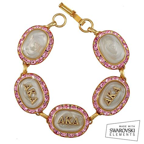 AKA Swarovski® Oval Classic Gold Limited Edition 'Rose and Crystal' Bracelet | Crystal bracelets ...