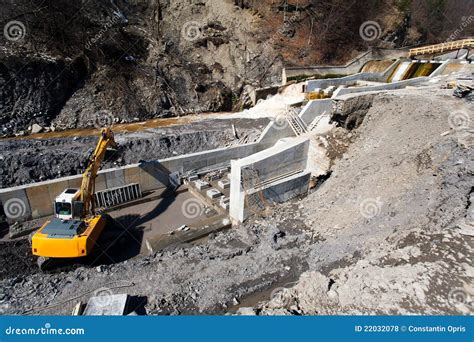 Hydroelectric Power Plant Construction Stock Photo - Image of bulldozer ...