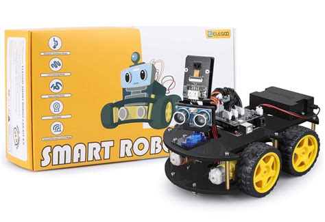 ELEGOO UNO R3 Project Smart Robot Car Kit V4 with UNO R3, Line Tracking Module, Ultrasonic ...