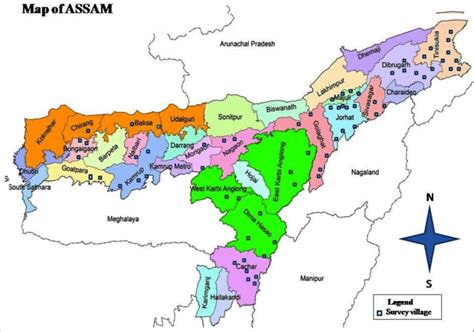 Location map of survey villages distributed in different districts of ...