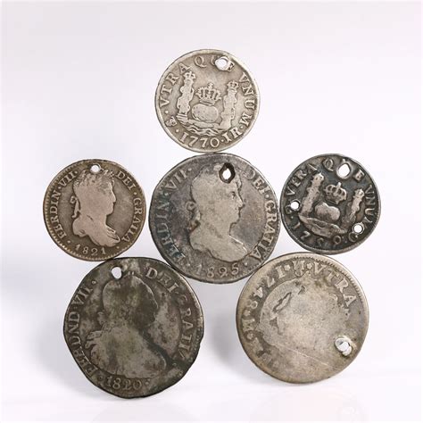 Unique Holed Spanish Colonial Era Coins 1748-2R 1759-1R