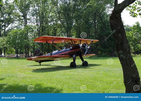 Vintage Airplane Biplane Aviation Editorial Image - Image of sitting, barnstormer: 70466090