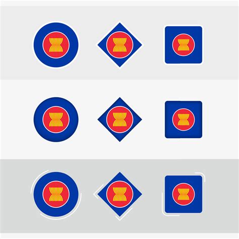 ASEAN flag icons set, vector flag of ASEAN. 22969752 Vector Art at Vecteezy