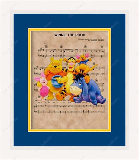 Winnie the Pooh 8x10 Sheet Music Framed Print - Etsy