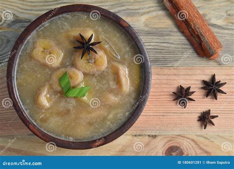 Kolak Pisang, Indonesian Dessert, Made from Banana and Kolang-kaling Cooked with Palm Sugar ...