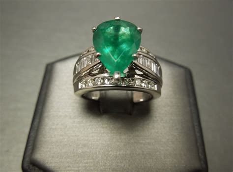 Vintage Emerald Ring 6.60 TCW Pear Shaped C1980