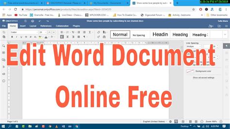 Edit Word Document Online Free - YouTube