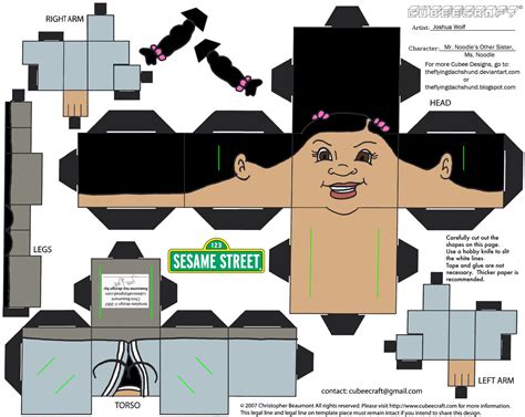 Mr Noodles Other Sister Ms Noodle Paper Toy | Free Printable Papercraft Templates