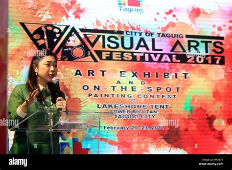 Taguig, Philippines. 20th Feb, 2017. Taguig City Mayor Ma. Laarni L. Cayetano gives her messages ...