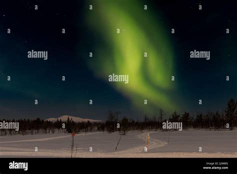 Northern Lights over Swedish Lapland Stock Photo - Alamy