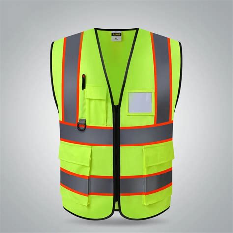 ANSI High visibility construction safety vests reflective with pockets ...