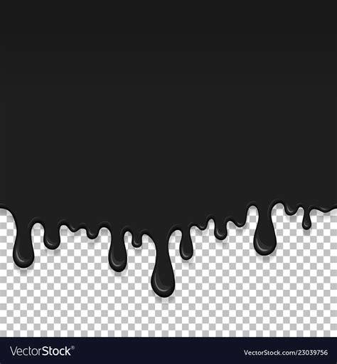 Black dripping slime seamless element Royalty Free Vector