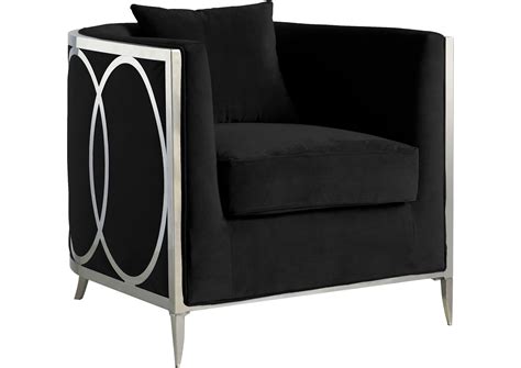 Alessia Black Velvet Accent Chair Coco Furniture Galleries