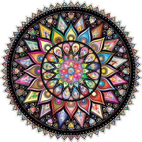 Buy Bgraamiens Puzzle-Geometric Colorful Mandala-1000 Pieces Creative ...