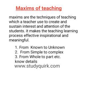 Maxims of Teaching Meanings with Examples - StudyQuirk