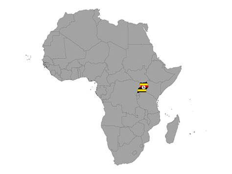 Map Of Uganda With National Flag Stock Illustration - Download Image ...