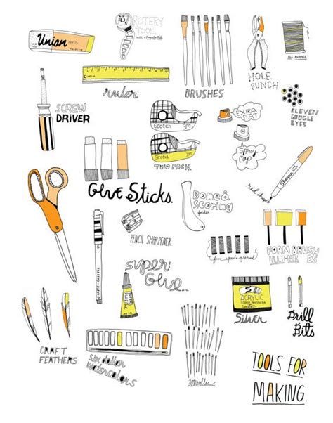 tools for making | Art school supplies, Illustration, Doodle illustration