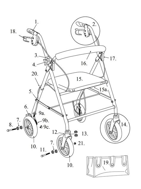 Rollator with 6" Wheels Replacement Parts | CSA Medical Supply