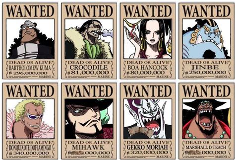 The Bounties of the seven warlords..... and Crocodile... | Wanted ...