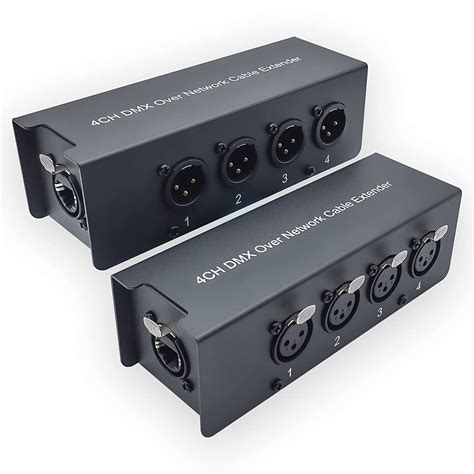 4 Channel DMX Over Network Cable Extender 3-Pin XLR Male and Female to ...