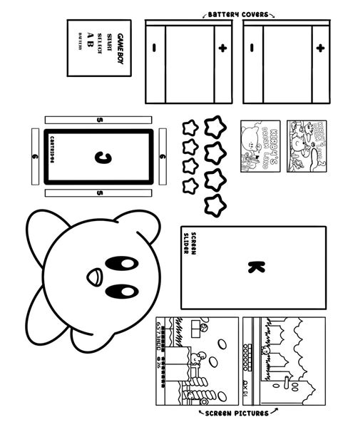 Kirby Gameboy Carboard Template Pt.3 in 2023 | Art & drawing toys, Diy ...