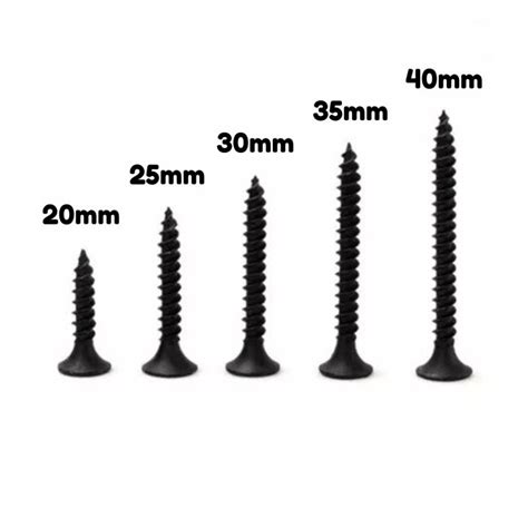 1 kilo wood screws black self tapping 40mm 35mm 30mm 25mm 20mm gypsum ...