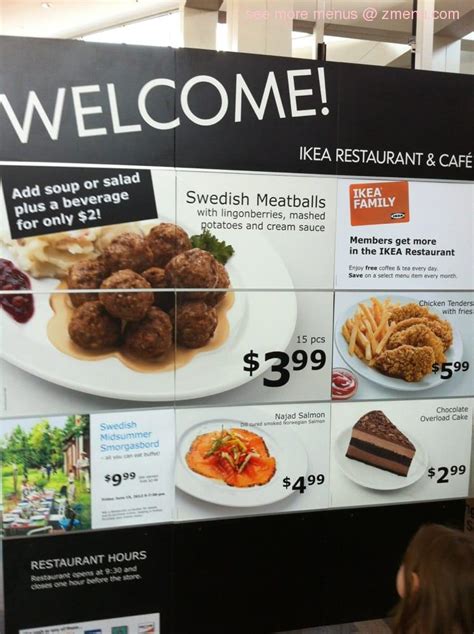 Menu at IKEA Restaurant, Schaumburg