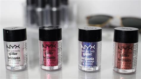 NYX GLITTER BRILLIANTS & GLITTER PRIMER SWATCHES - YouTube