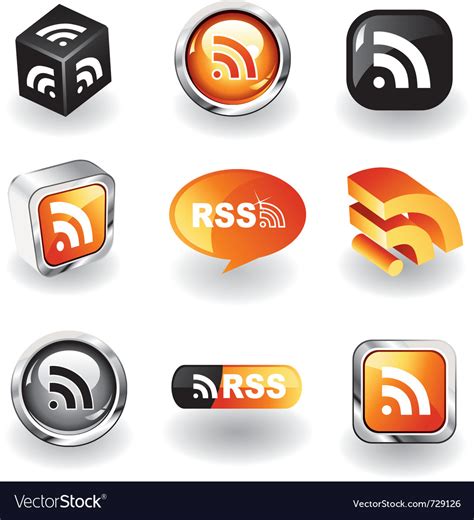 Rss feed icons Royalty Free Vector Image - VectorStock