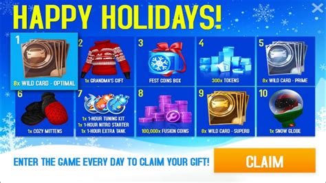 OMG Christmas Daily Login Gifts go Collect in your Game | Asphalt 8 ...