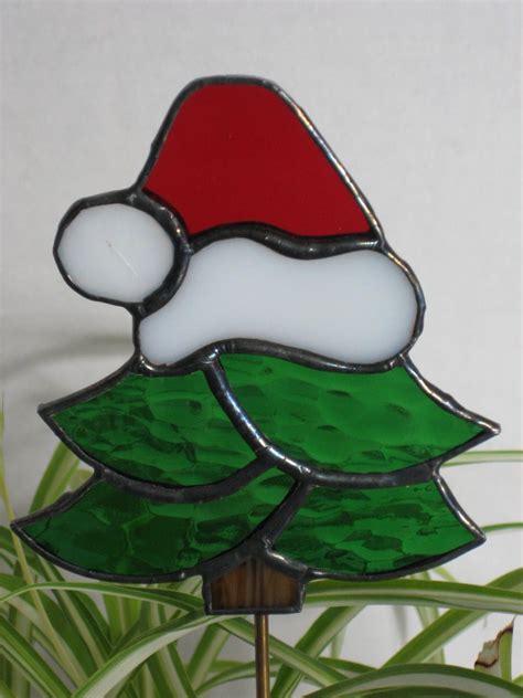 Sale, Stained Glass Christmas Tree Plant Stake, Silly Christmas Tree ...