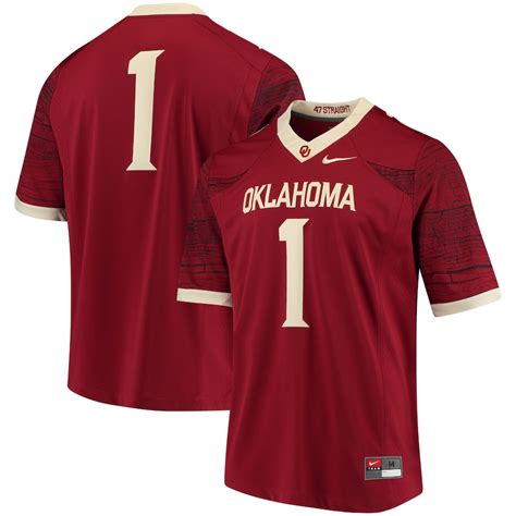 Nike #1 Oklahoma Sooners Crimson Limited Football Jersey