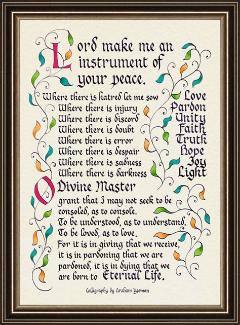 Peace Prayer of St. Francis of Assisi Inspirational Print - Etsy