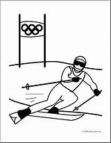 Clip Art Skiing 2 coloring Page – Abcteach sketch template