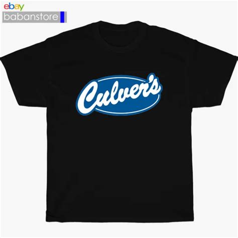 NEW CULVERS FAST Food Logo Black/White/Grey/Navy T-Shirt Size S-5XL $19.45 - PicClick