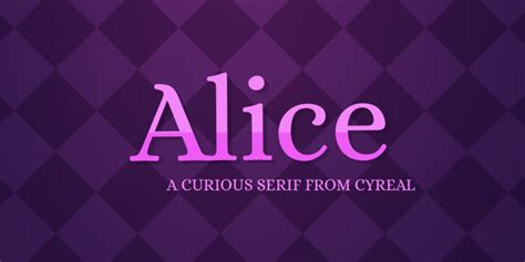 Alice font download for Web or Photoshop.